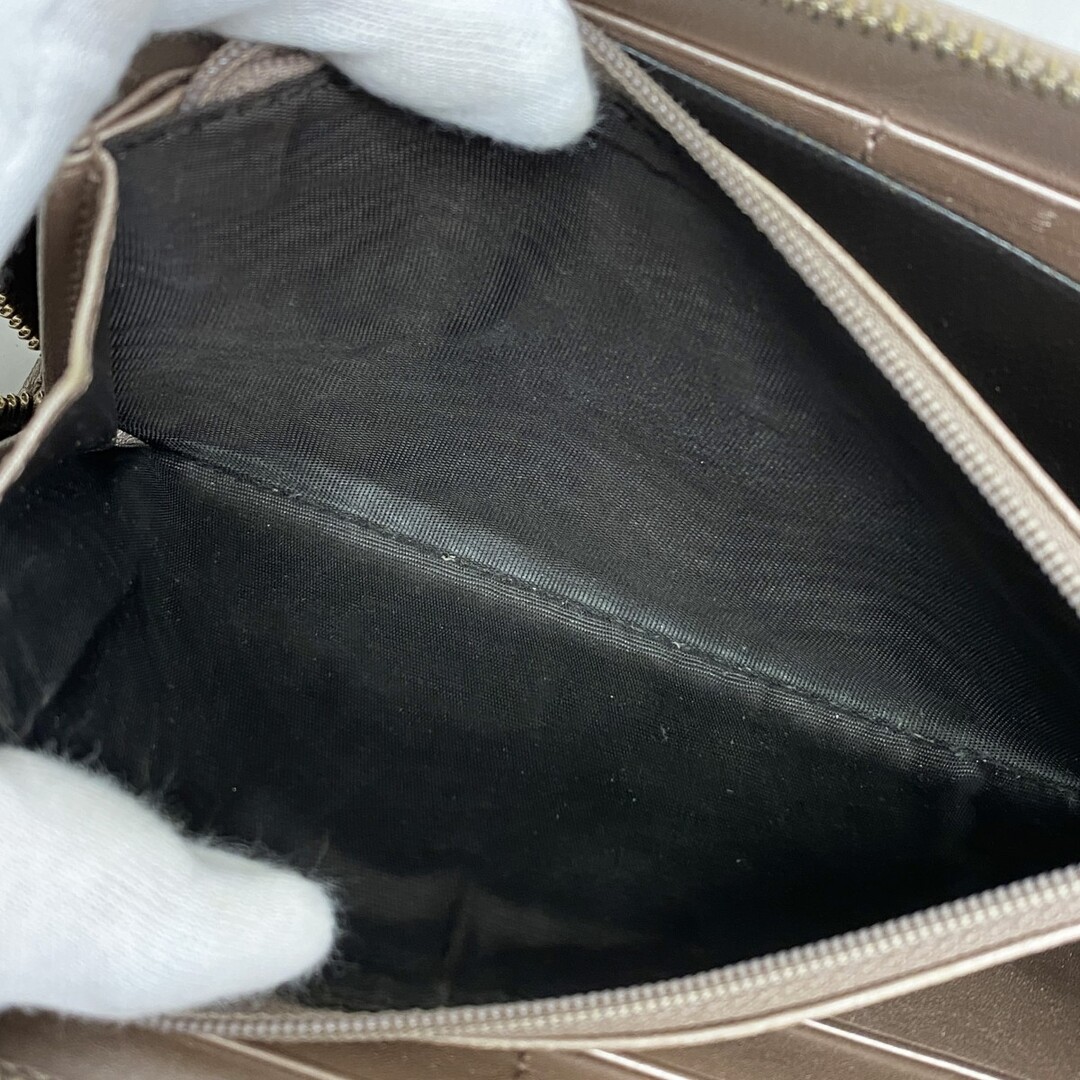 GUCCI(グッチ)の【5me5335】グッチ 長財布 マイクログッチシマ 308260 エナメル コーラル シャンパンゴールド金具【中古】レディース レディースのファッション小物(財布)の商品写真