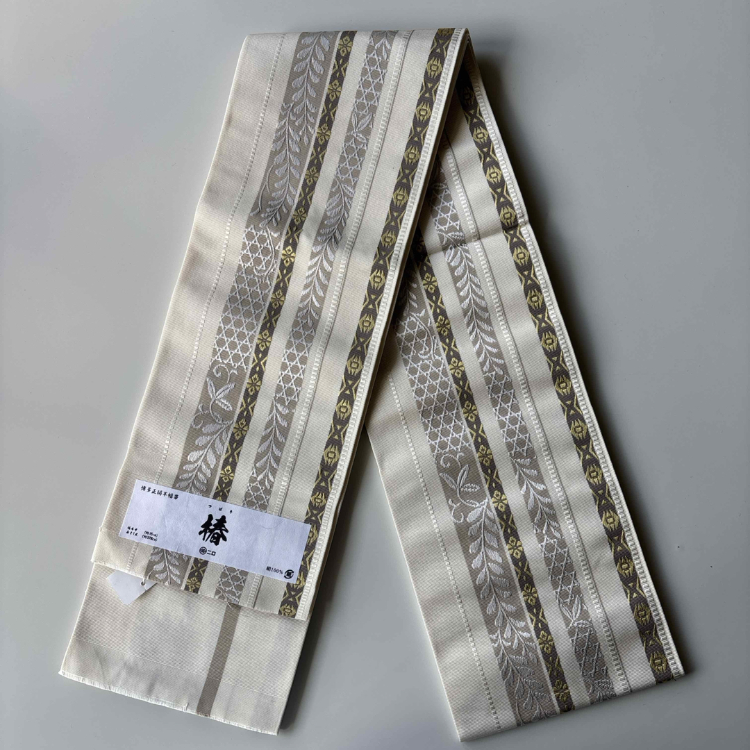 博多正絹半幅帯 小袋帯 本袋 椿 新品未使用 レディースの水着/浴衣(帯)の商品写真