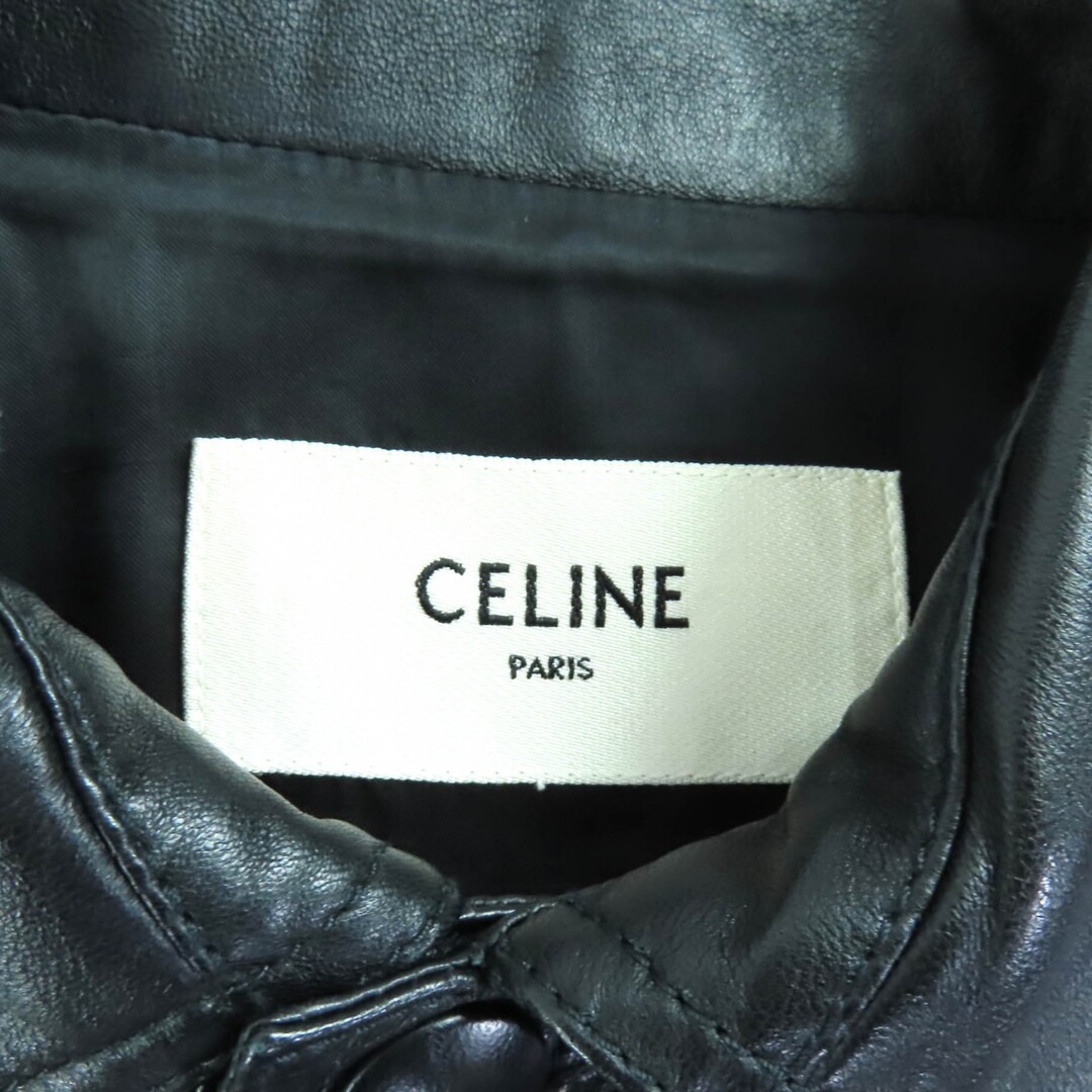 CELINE(セリーヌ)の美品★CELINE セリーヌ 2F017291D アビエーター ソフトドラム ラムスキン ジャケット アウター ブラック 44 イタリア製 正規品 メンズ メンズのジャケット/アウター(その他)の商品写真