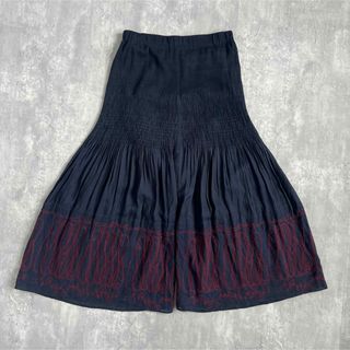 ISSEY MIYAKE - HaaT　イッセイミヤケ　シルク混　シャーリングプリーツ　パンツスカート　美品