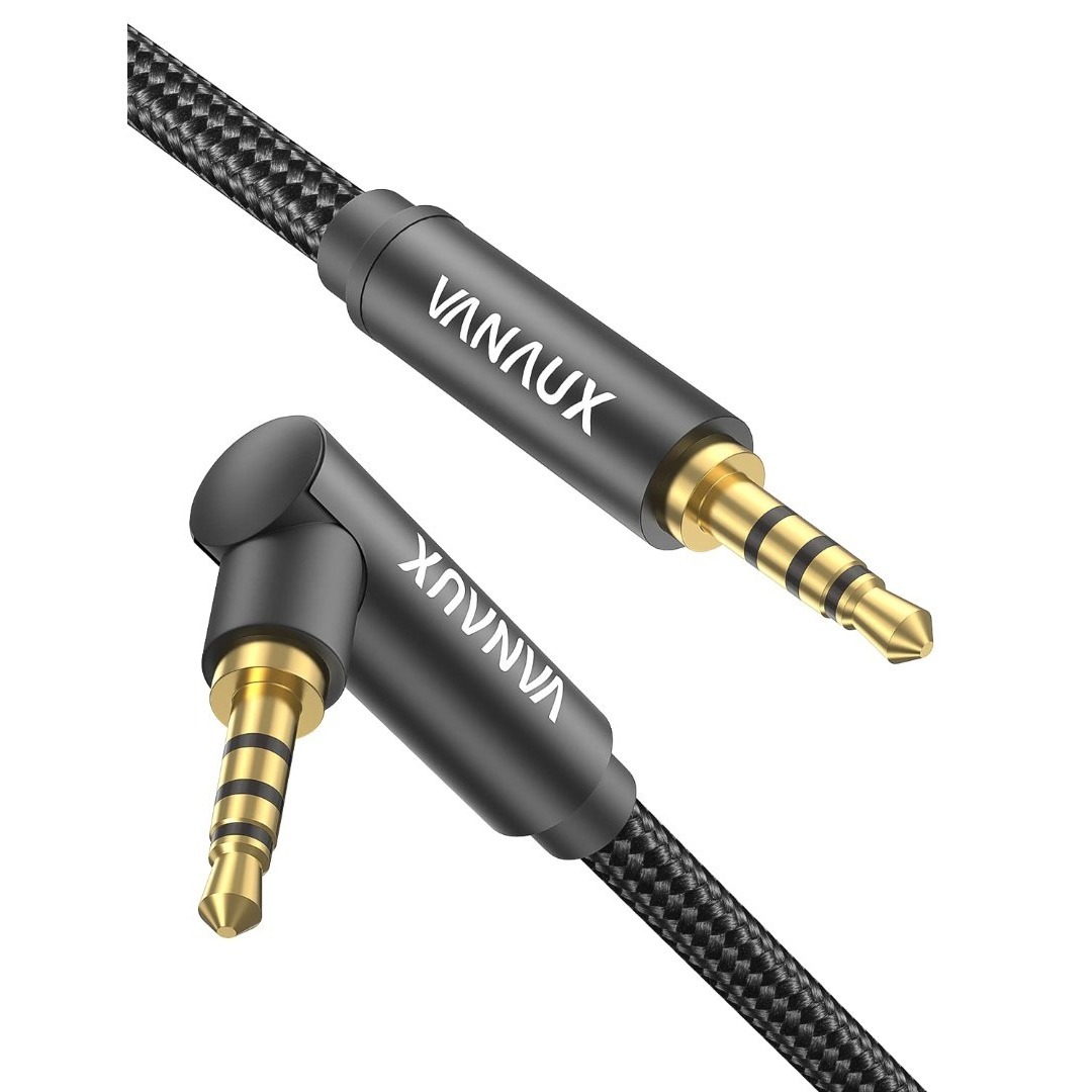 【特価セール】VANAUX 4極 AUX ケーブル 片側L型 3.5mm TRR スマホ/家電/カメラのオーディオ機器(その他)の商品写真