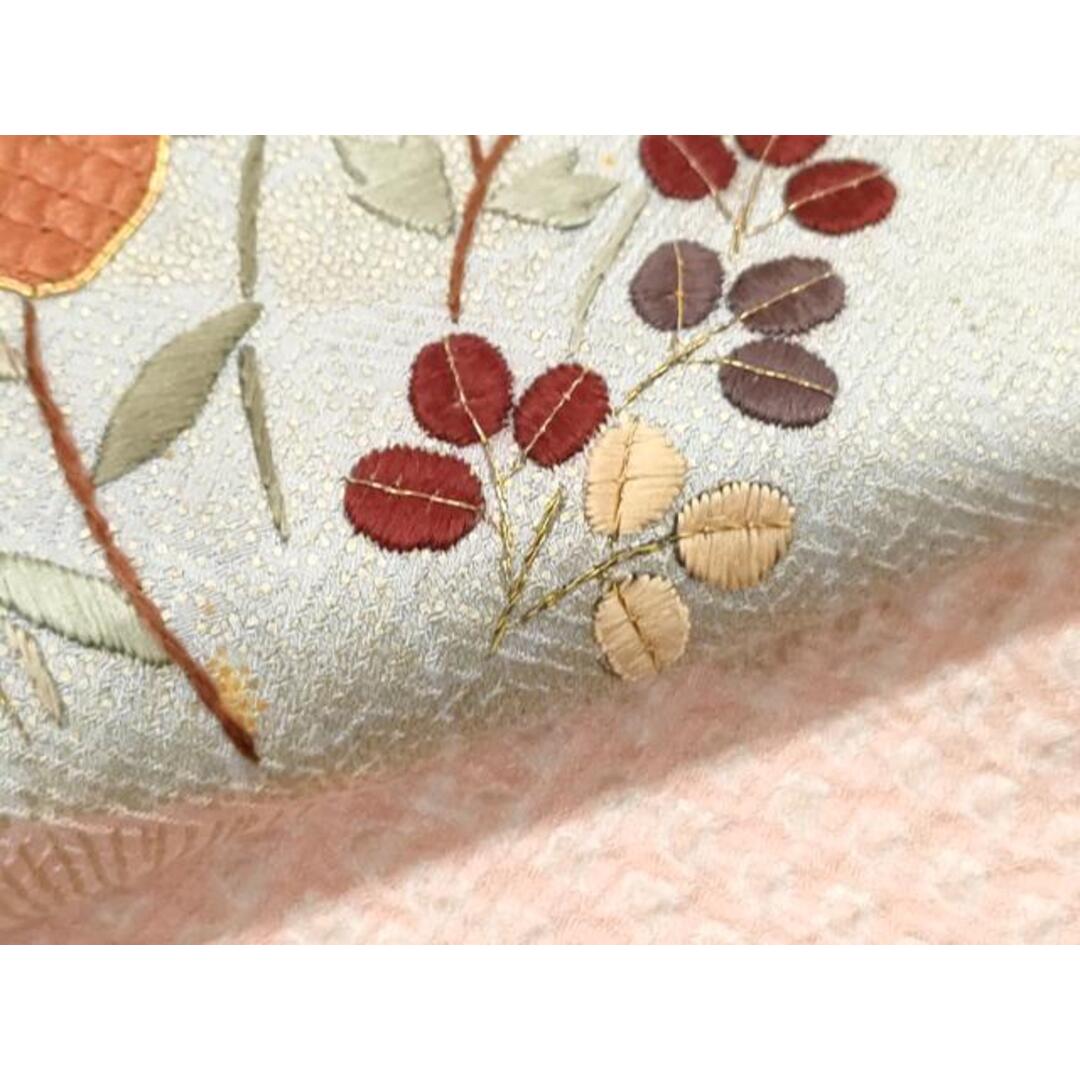 平和屋着物●訪問着 駒刺繍 絞り 地紙草花文 金彩 正絹 逸品 CAAY9468th レディースの水着/浴衣(着物)の商品写真