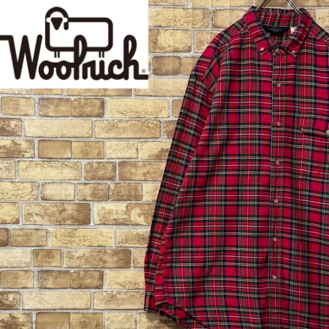 WOOLRICH(ウールリッチ)のウールリッチ 長袖ボタンダウンシャツ フランネル チェック レッド 赤 L メンズのトップス(シャツ)の商品写真