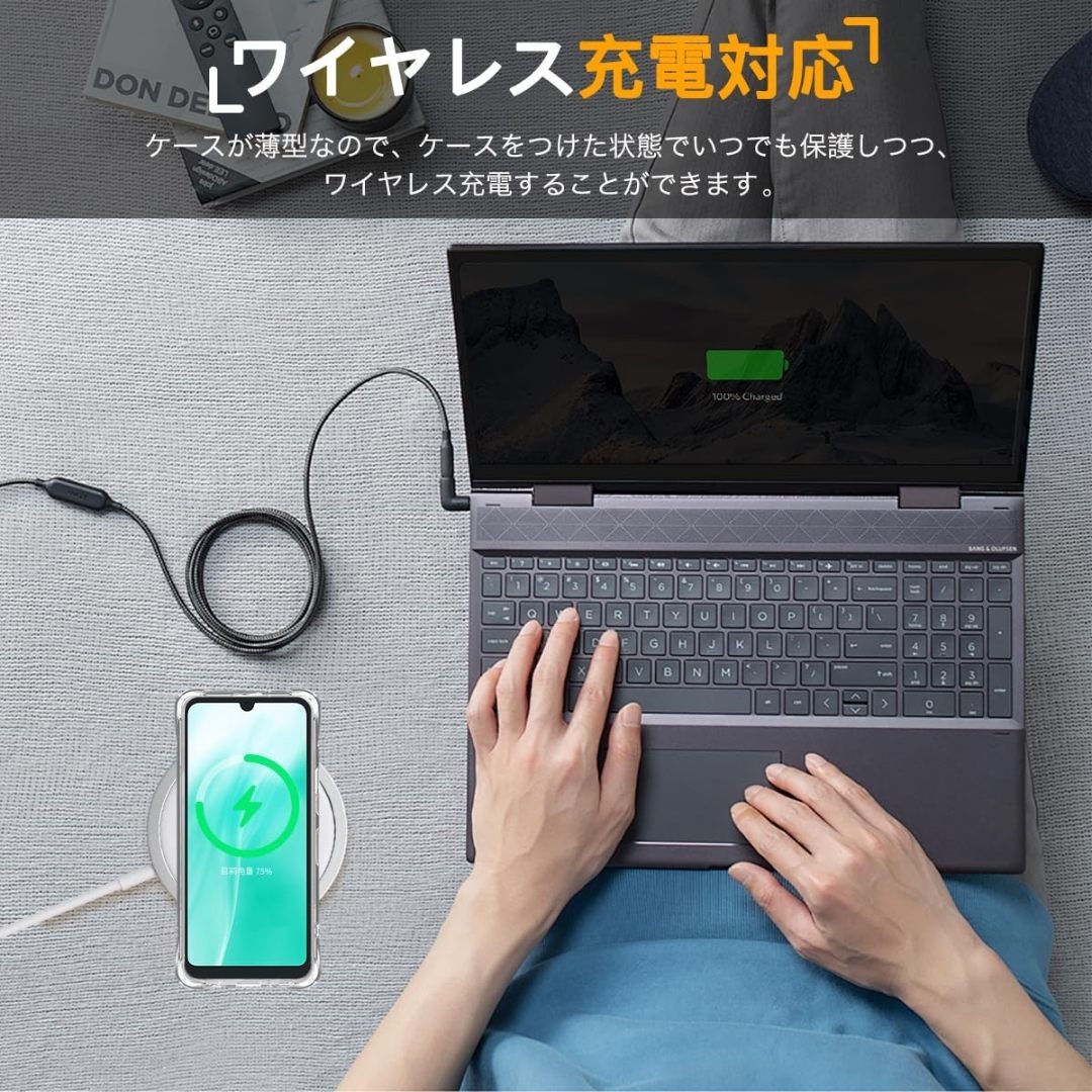 用 arrows We2 F-52E FCG02 ケース 透明ソフトTPU 米軍 スマホ/家電/カメラのスマホアクセサリー(その他)の商品写真