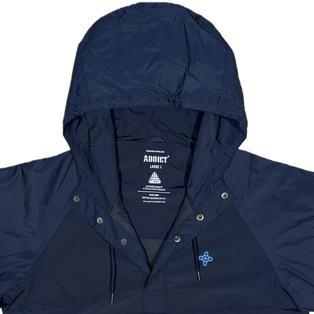 ADDICT(アディクト)のアディクト ペネン スモーク フーディ ジャケット ネイビー/スカイ L メンズのジャケット/アウター(ナイロンジャケット)の商品写真