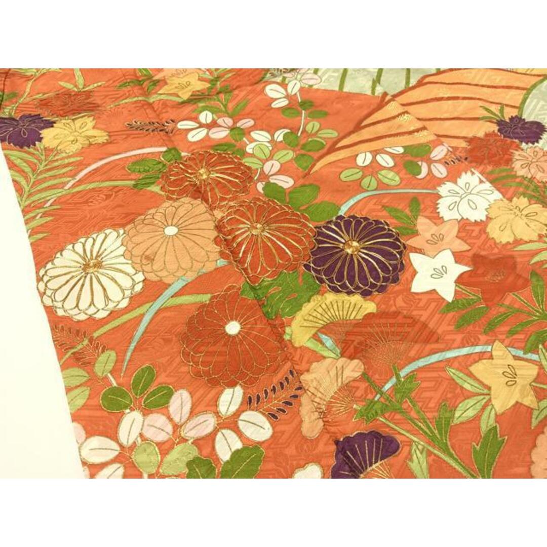 平和屋着物■豪華振袖 駒刺繍 立波花文 金彩 正絹 逸品 CAAZ2128vp レディースの水着/浴衣(振袖)の商品写真