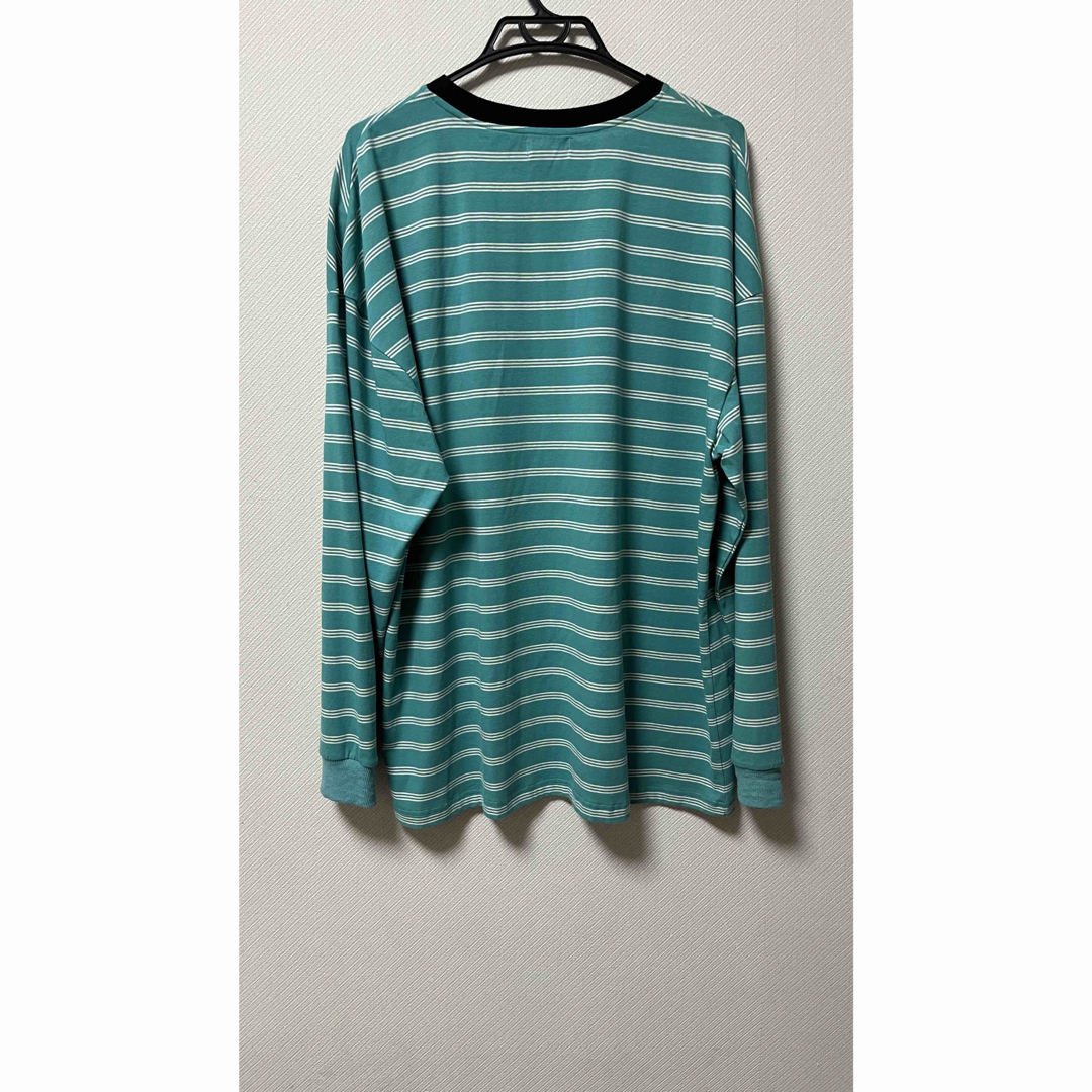 Subciety(サブサエティ)のSubciety/サブサエティー 刺繍 長袖ボーダーTシャツ グリーン メンズのトップス(Tシャツ/カットソー(七分/長袖))の商品写真