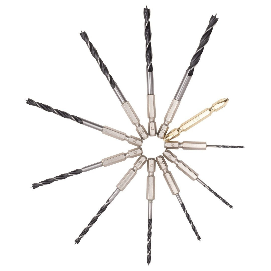 ESPOTOL(エスポツール) 六角軸 木工・樹脂用ドリル 10本組+両頭ビット その他のその他(その他)の商品写真