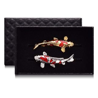 【在庫処分】Yoursfs おもしろ ネクタイピン コイ 黒 赤 ネクタイピン