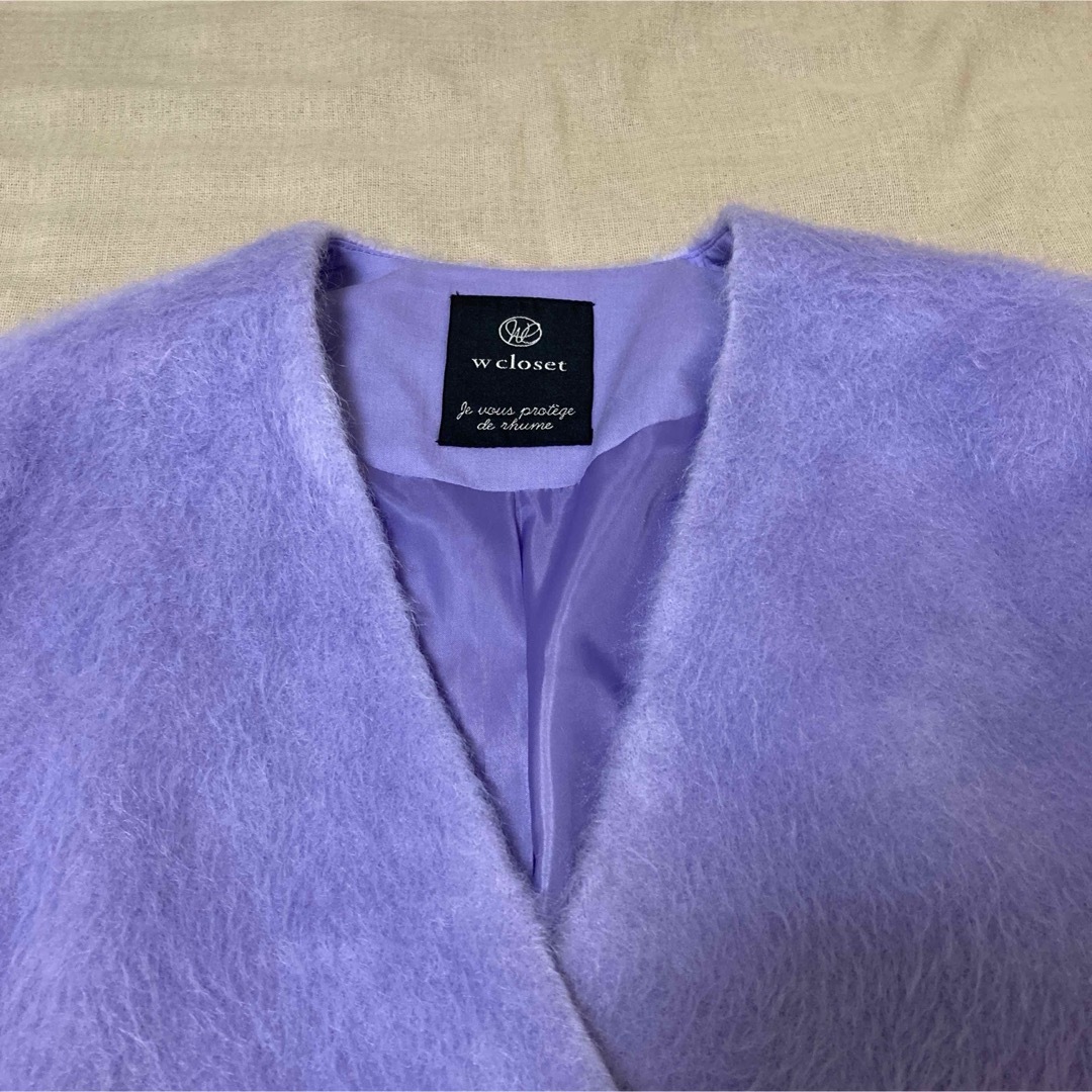 w closet(ダブルクローゼット)の★☆wcloset☆シャギーVネックコート レディースのジャケット/アウター(その他)の商品写真