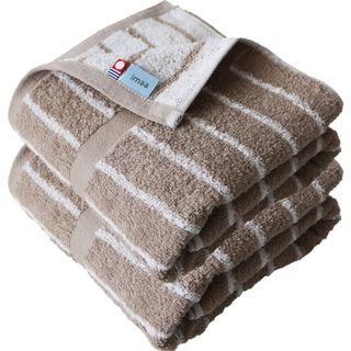 【色:Stripeライトブラウン2枚】imaa(アイマ) 今治タオル 認定 バス