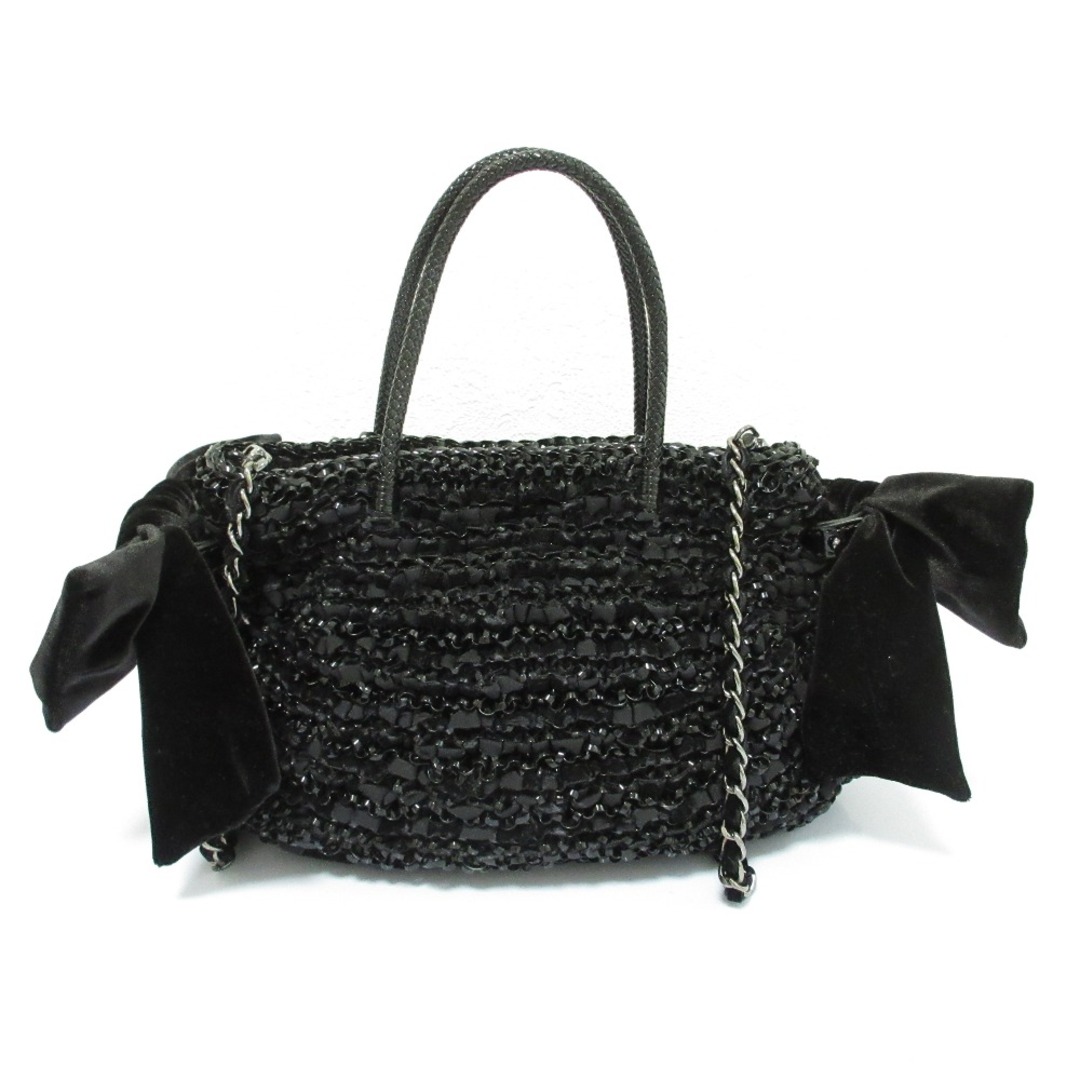 ANTEPRIMA(アンテプリマ)の美品 ANTEPRIMA アンテプリマ ベロアリボン ワイヤー 2WAYバッグ ショルダーバッグ ハンドバッグ ブラック レディース 古着 中古 USED レディースのバッグ(ショルダーバッグ)の商品写真