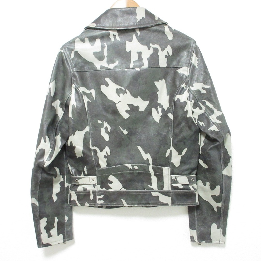 DIESEL BLACK GOLD(ディーゼルブラックゴールド)のDIESEL BLACK GOLD ディーゼル ブラックゴールド カモフラ ライダースジャケット サイズ44 カーキ メンズ 古着 中古 USED メンズのジャケット/アウター(ライダースジャケット)の商品写真