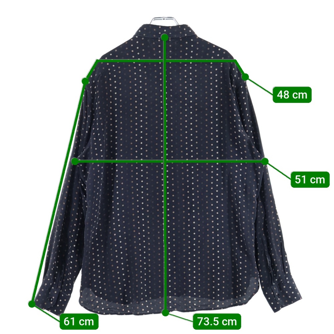 SAINT LAURENT(サンローラン)のSAINT LAURENT PARIS サンローランパリ Polka Dot Print Shirt 646850 Y2G41 ドット柄シルク長袖シャツ ブラック メンズのトップス(シャツ)の商品写真