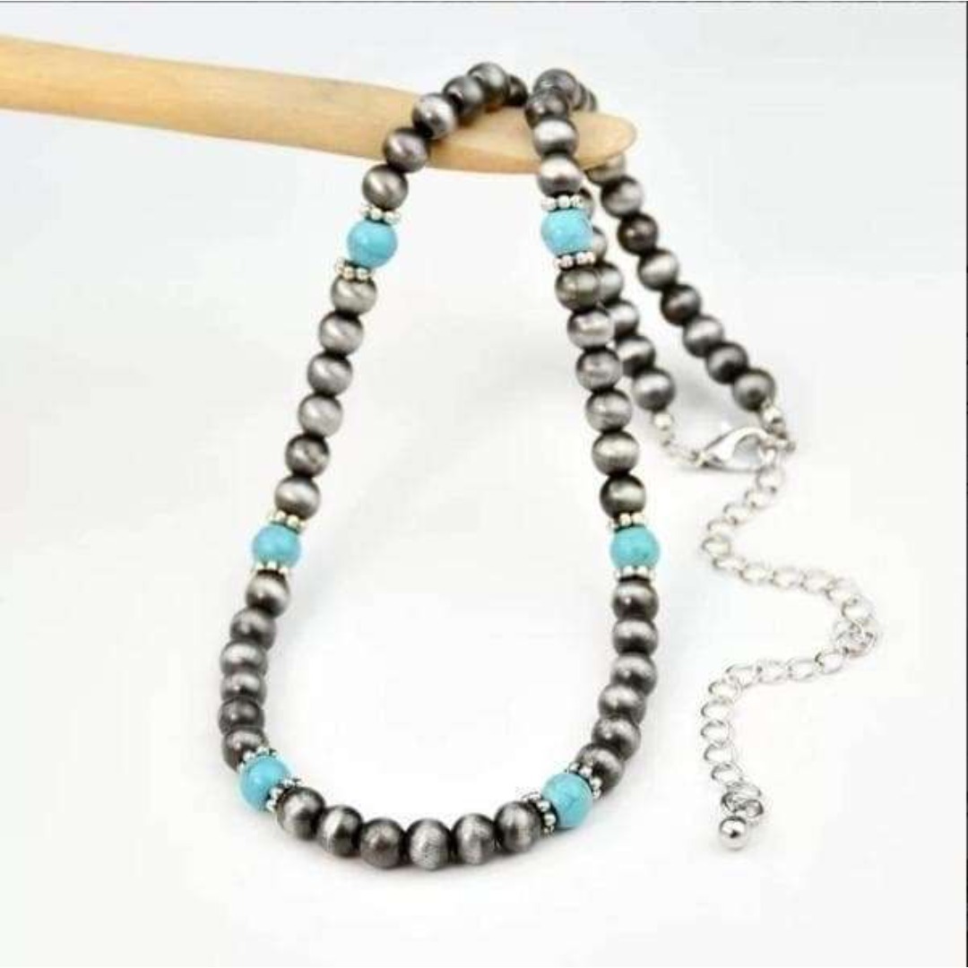 ターコイズ ナバホ族 インディアン シンプル ネックレス インディアンジュエリー メンズのアクセサリー(ネックレス)の商品写真