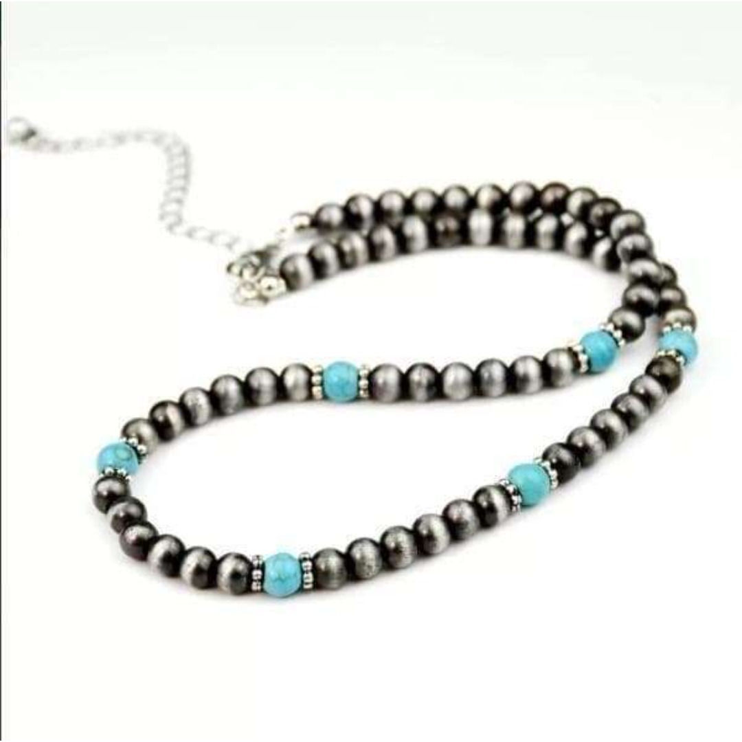 ターコイズ ナバホ族 インディアン シンプル ネックレス インディアンジュエリー メンズのアクセサリー(ネックレス)の商品写真