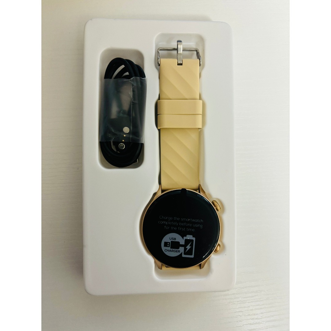 スマートウォッチ 本体 血糖値 血圧 体温 心拍 日本製センサー 丸型 ゴールド メンズの時計(腕時計(デジタル))の商品写真