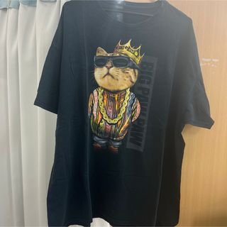 BIG PAW PAW 猫デザイン Tシャツ 黒