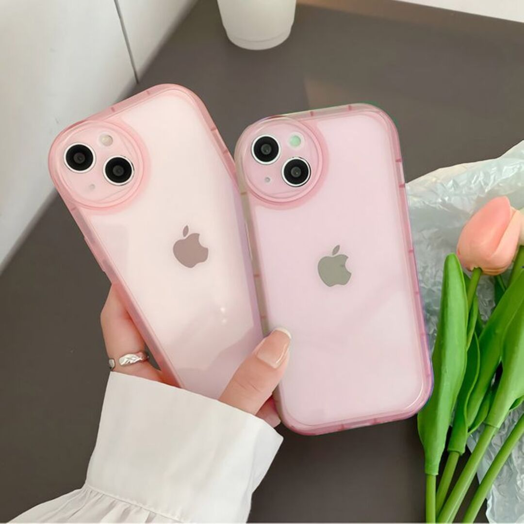iphone13ケース 透明カーバー TPU 　  ピンク434 スマホ/家電/カメラのスマホアクセサリー(iPhoneケース)の商品写真