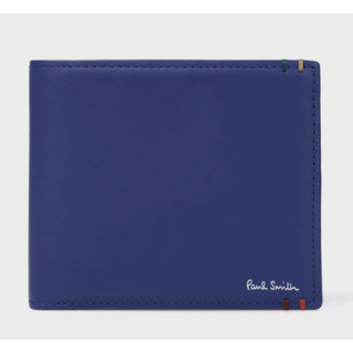 ブルー ハイライトステッチ 2つ折り財布(財布)