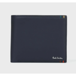 ブラック ハイライトステッチ 2つ折り財布(財布)