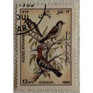匿名配送 アフガニスタン切手 鳥シリーズ 13アフガニ 使用済/1985年