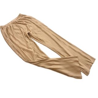 EMODA エモダ サテン プリーツ イージー パンツ sizeF/モカ ■■ レディース