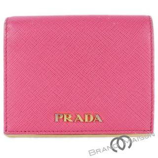 プラダ(PRADA)のBランク【プラダ】二つ折り財布/1MV204/ピンク/サフィアーノレザー/ゴールド金具/レディース/PRADA(財布)