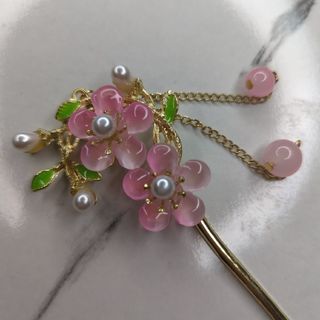 花 桜 かんざし ピンク 髪飾り かんざし 簪 ヘアアクセサリー 和装(その他)