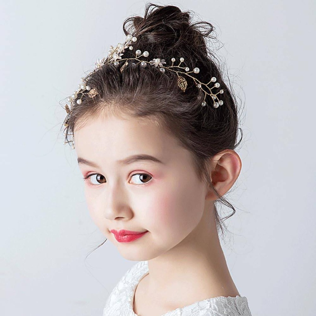【特価セール】YFFSFDC 髪飾り 花 パール 花飾り 花冠 ヘアアクセサリー レディースのファッション小物(その他)の商品写真