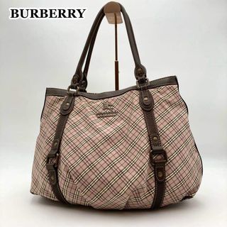 BURBERRY BLUE LABEL - 超美品✨ BURBERRY トートバッグ ノバチェック ピンク系 メタルロゴ
