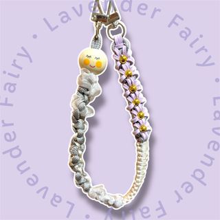 ハンドストラップ スマホストラップ ラベンダー 妖精さん パラコード プレゼント