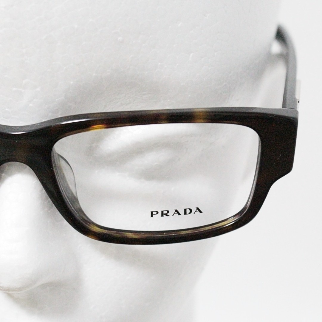 PRADA(プラダ)の新品 プラダ べっ甲風デザイン プレートロゴ 55□18-140 眼鏡フレーム レディースのファッション小物(サングラス/メガネ)の商品写真