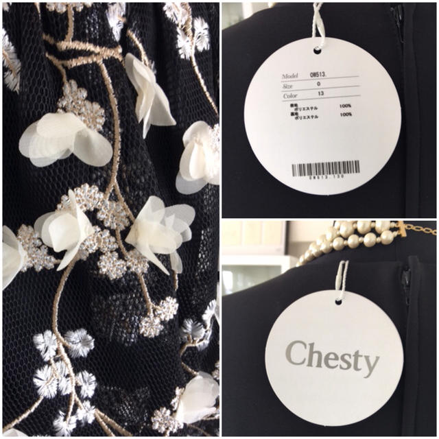 Chesty(チェスティ)の新品★チェスティ★メッシュフラワーモチーフワンピース★サイズ0 レディースのフォーマル/ドレス(ロングドレス)の商品写真