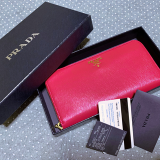 【美品】プラダ ヴィッテロムーヴ 長財布 ペオニア【レアモデル】【正規品】