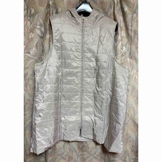 フード付ダウンベスト インナーベスト グレー 5Lサイズ