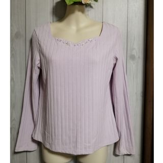 Feroux 薄紫の長袖リブカットソー