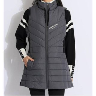 【Mサイズ】 マリクレールスポーツ ゴルフ 中綿ロングベスト チュニック丈 黒