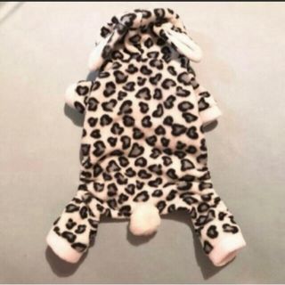 ドッグウェア　犬用　洋服　パーカー　ヒョウ柄　うさ耳(犬)
