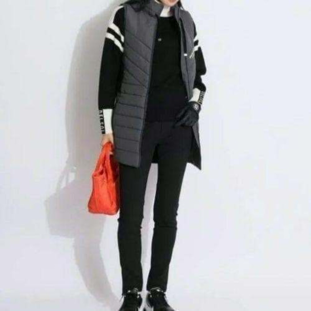 Marie Claire(マリクレール)の【Lサイズ】 マリクレールスポール ゴルフ 中綿ロングベスト チュニック丈 黒 スポーツ/アウトドアのゴルフ(ウエア)の商品写真