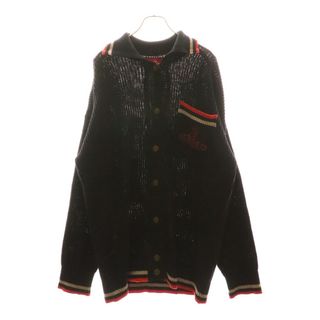 ヴィヴィアンウエストウッド(Vivienne Westwood)のVivienne Westwood Red Label ヴィヴィアンウエストウッドレッドレーベル 胸ロゴ刺繍 襟付 コットンニットカーディガン ブラック/レッド(その他)