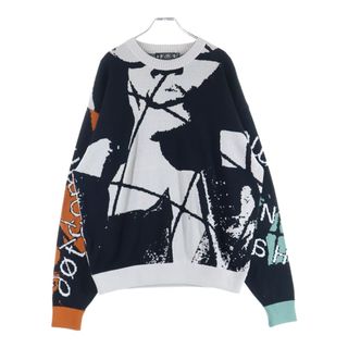 バル(BAL)のbal バル JACQUARD COTTON CREW NECK ジャガード クルーネック コットンニット セーター グレー/ブラック(ニット/セーター)