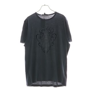 グッチ(GUCCI)のGUCCI グッチ エンブレム フロッキーロゴプリント バイカラー クルーネック 半袖Tシャツ カットソー グレー/ブラック 363349(Tシャツ/カットソー(半袖/袖なし))