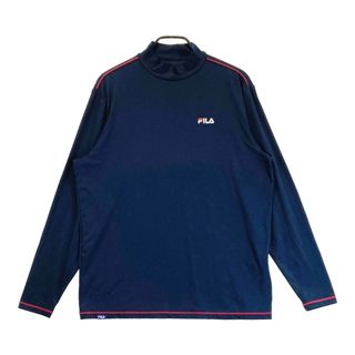 サイズ：LL FILA GOLF フィラゴルフ  モックネック 長袖Tシャツ  ネイビー系 [240101546589] ゴルフウェア メンズ ストスト(ウエア)