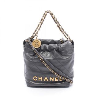 シャネル(CHANEL)のシャネル CHANEL CHANEL 22 ミニ ショルダーバッグ バッグ ラムスキン（羊革） レディース グレー系 AS3980 【中古】(ショルダーバッグ)