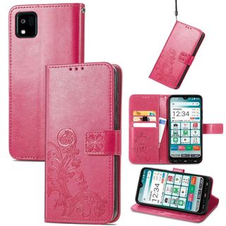 【色:四つ葉のクローバー赤_サイズ:に適用するかんたんスマホ3 A205KC】に