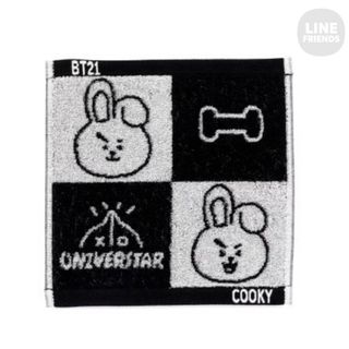BT21 Cooky ジョングク 今治ミニタオル (モノトーン) 公式 BTS(キャラクターグッズ)