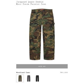 Supreme Jacquard Logos Double Knee Denim