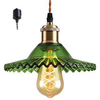 LVWIT ペンダントライト ダクトレール式 E26口金 ガラス シェード 吊り