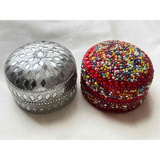 小物入れ　デコ缶　2個セット　レトロ